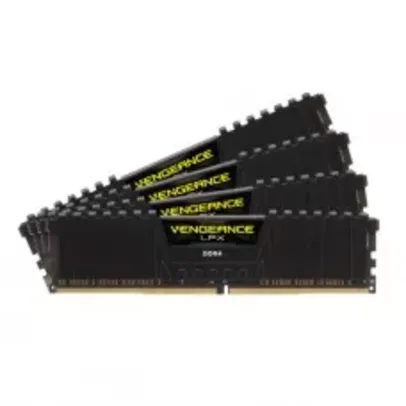 Memória DDR4 32GB (4x8GB), 3600MHz, Corsair Vengeance LPX, Black, CMK32GX4M4D3600C18