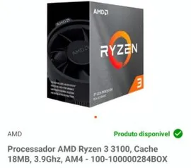 Processador Amd Ryzen 3 3100