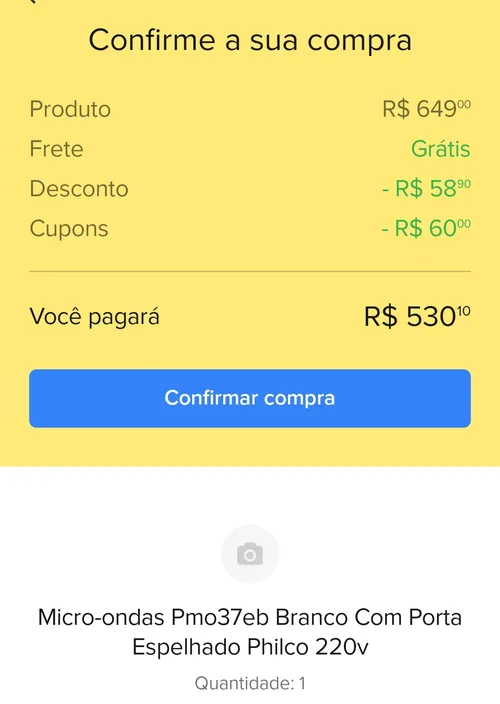 Imagem na descrição da promoção