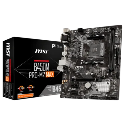 Placa Mãe MSI B450M PRO-M2 MAX, Chipset B450, AMD AM4, mATX, DDR4