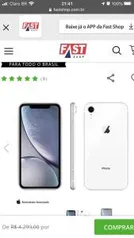 iPhone XR Branco, com Tela 6,1", 4G, 64 GB | R$3399