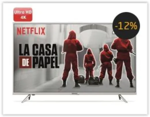 Smart TV LED 49" UHD 4K Semp 49K1US com HDR, Painel RGB, Wi-FI, Ginga, Miracast por R$ 1889