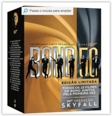 [Submarino] Coleção DVD 007 Celebrando Cinco Décadas de Bond - Incluindo 007 Operação Skyfall (23 Discos)  por R$ 100