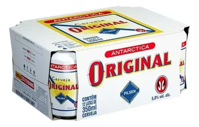 Cerveja Antarctica Original American Larger lata 350ml 12 unidades 