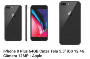 iPhone 8 Plus 64GB Cinza Tela 5.5" iOS 12 4G Câmera 12MP