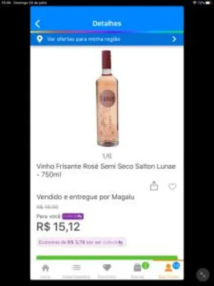 [CLUBE DA LU] Vinho Frisante Rosé Semi Seco Salton Lunae - 750ml | R$15