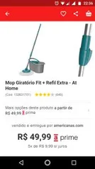 Mop Giratório Fit + Refil Extra - At Home por R$ 45