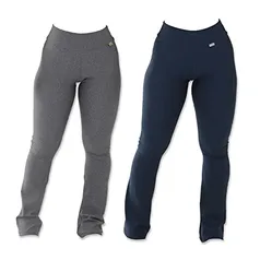 Kit com 2 Leggings Feminina Flare Suplex Peluciada Cós Alto Click Mais Bonita