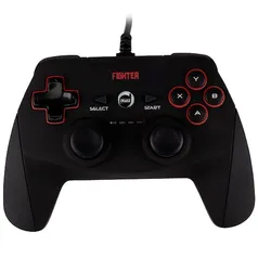 Controle Double Shock Fighter Dazz USB 2.0 para PS3 e PC - Preto