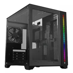 Gabinete Gamer Ninja Tsume, Cube, Aquário, Mid Tower, RGB, Vidro Temperado, M-ATX, Black, Sem Fonte, Sem fan