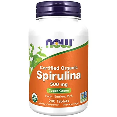 Spirulina Orgânica 500mg (200 tabs) Now Foods