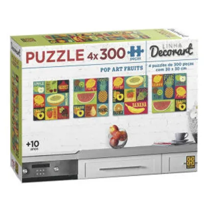 Puzzle/Quebra-cabeça 4 x 300 peças Decorart Pop Art Fruits - R$ 39,90