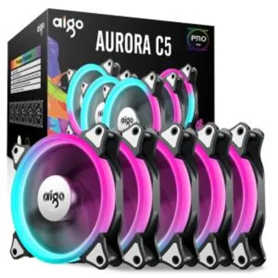 [92% OFF] Kit 5 Fans Aigo Aurora C5 Pro RGB 120mm