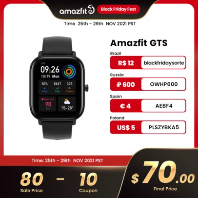 Amazfit GTS Stock Global Version Smart Watch 5ATM