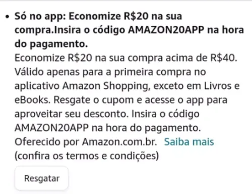 Imagem na descrição da promoção