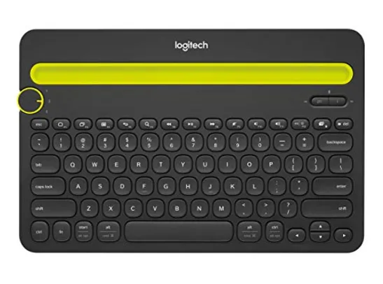 Teclado sem fio Logitech K480 com Suporte Integrado para Smartphone e Tablet, Conexão Bluetooth para até 3 dispositivos e Pilha Inclusa