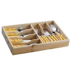 Faqueiro De Aco Inox Bon Gourmet 42 Pcs C/cabo De Plastico Bambu 3794 - R$148