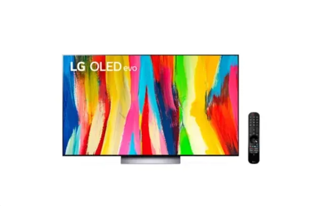 Smart TV 48" LG 4K OLED48C2 Evo 120Hz, G-Sync, FreeSync, 4x HDMI 2.1, Inteligência Artificial ThinQ, Google, Alexa