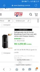 Refrigerador de 02 Portas Brastemp Frost Free com 443 Litros com Freezer Invertido Cor Inox - R$3299,90