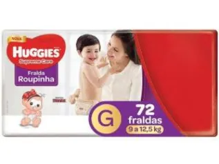 Kit Fraldas com 4 pacotes (72 Unidades cada) Huggies Supreme Care Roupinha Calça Tam. G R$198