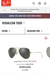 30% de desconto em todo site Rayban