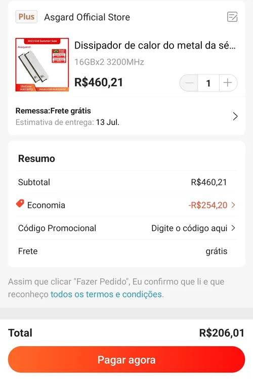 Imagem na descrição da promoção