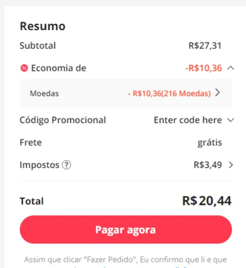 Imagem na descrição da promoção