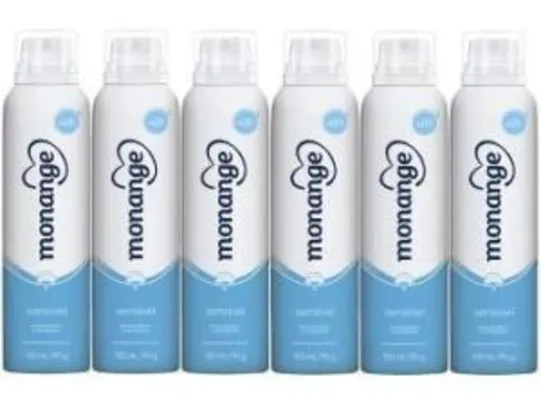 Desodorante Monange Antitranspirante Aerosol - Feminino Sensível 150ml 6 Unidades