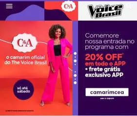 Cupom de 20% de desconto APP C&A