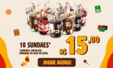 [BK] 10 Sundaes por RS 15,00