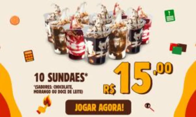 [BK] 10 Sundaes por RS 15,00