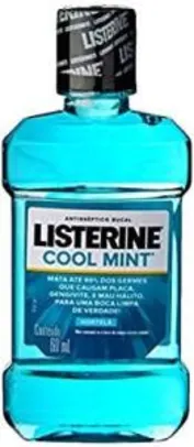 Saindo por R$ 3: [Prime] Enxaguatório Bucal Cool Mint Mini, Listerine, Azul, 60 Ml | Pelando