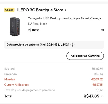 Imagem na descrição da promoção