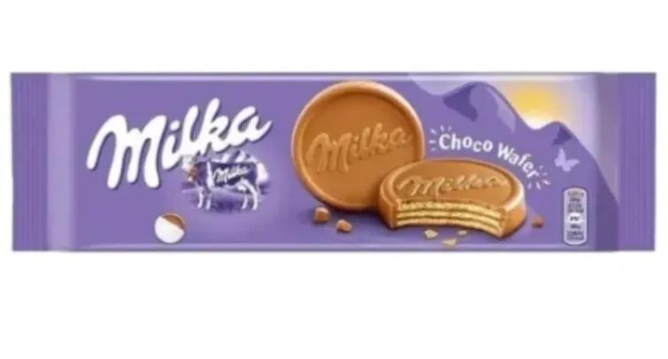 Biscoito Wafer Creme De Cacau E Chocolate Ao Leite Milka Pacote 150g