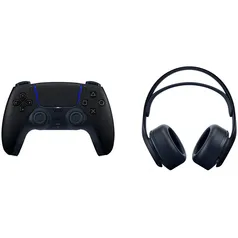 Controle Sem Fio Dualsense Midnight Black Playstation®5 + Headset Sem Fio Pulse 3D Midnight Black