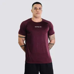 Camiseta Masculina Dry Fit Essential  Mescla Vinho Alpha CO