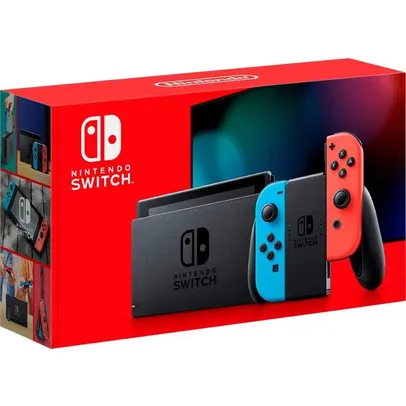 Console Nintendo Switch Neon Blue e Neon Red Joy-Con com Mario Kart 8 Deluxe - HAC-001