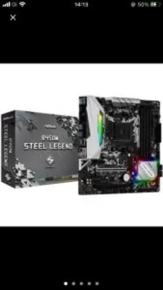 Placa-Mãe ASRock B450M Steel Legend, AMD AM4, mATX, DDR4 | R$700