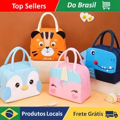 [BR | Moedas] Lancheira / Bolsa Térmica 3D Infantil Desenhos para Armazenamento de Alimentos e Bebidas