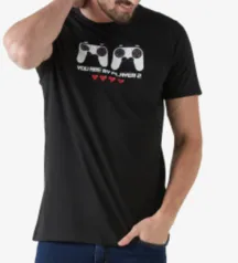 Camiseta Masculina Manga Curta Player 2 Preto