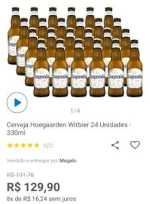 Cerveja Hoegaarden Witbier 24 Unidades - 330ml | R$130