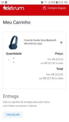 Headphone Bluetooth Sony WH-CH510/L Azul | R$208