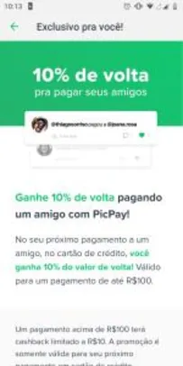 [Selecionados] 10% de volta com PicPay!