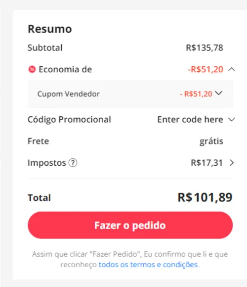 Imagem na descrição da promoção