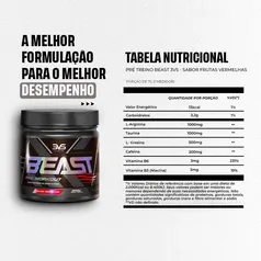 Pré-Treino Beast 300g - 3VS Nutrition - Ultra concentrado