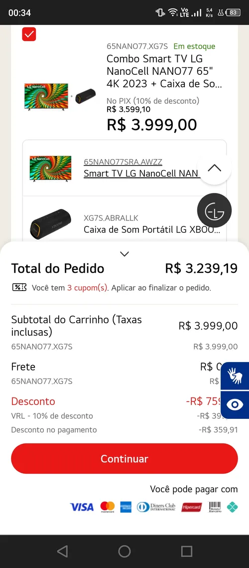 Imagem na descrição da promoção