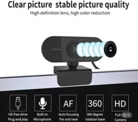 Webcam HD WSDCam 1080p com 360º | R$73