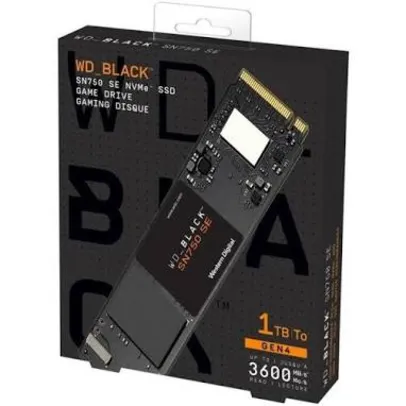SSD WD Black SN750 SE 1TB, M.2 2280, Leitura 3600MBs e Gravação 2830MBs, WDS100T1B0E
