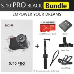 Câmera sjcam sj10 pro Á Prova D'água 4K + Cartão de Memória 64GB | R$1.292