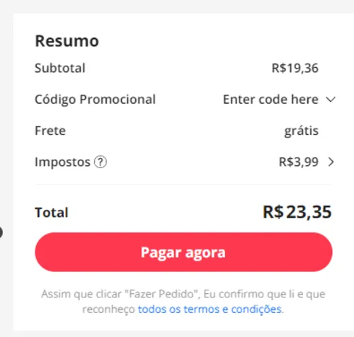 Imagem na descrição da promoção